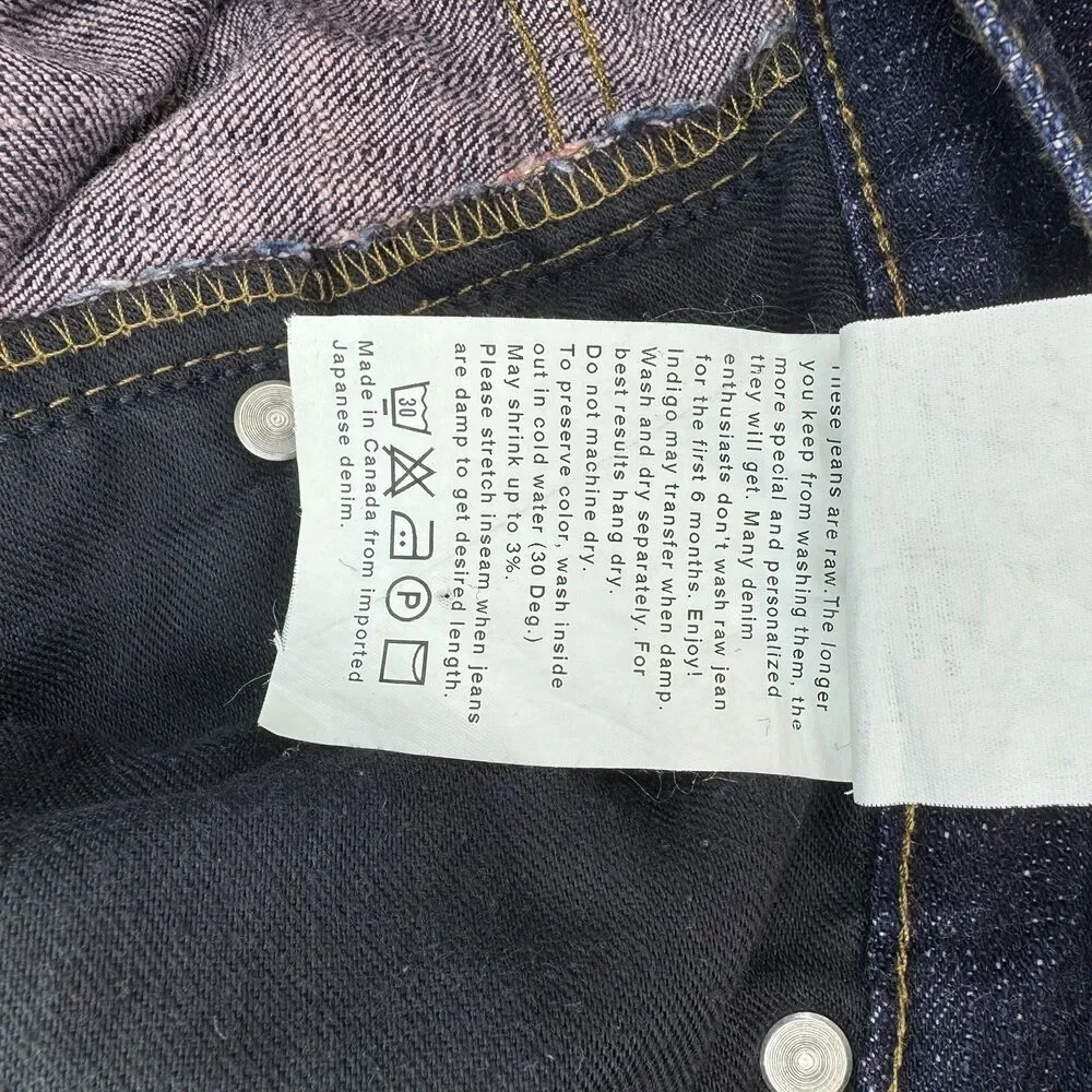 Naked and Famous Jeans Mens 30 Indigo Selvedge denim Super Skinny Guy button fly